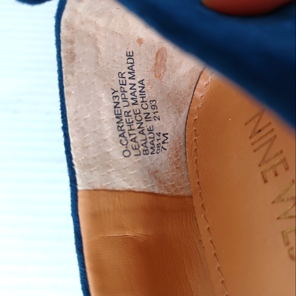 Nine West Indigo Blue  Leather Ballet Flats 7M - Picture 7 of 7